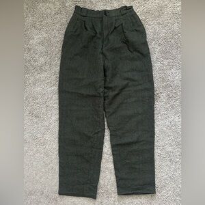 Vintage Giorgio Sant Angelo Green and Black Houndstooth Wool Trousers